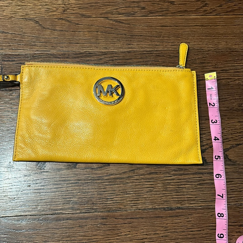 Michael Kors Yellow Leather Wristlet - Picture 4 of 5